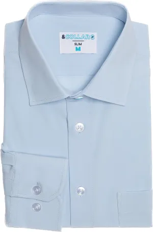 &COLLAR Slim Fit/Athletic Fit Long Sleeve Performance Men's Dress Shirt