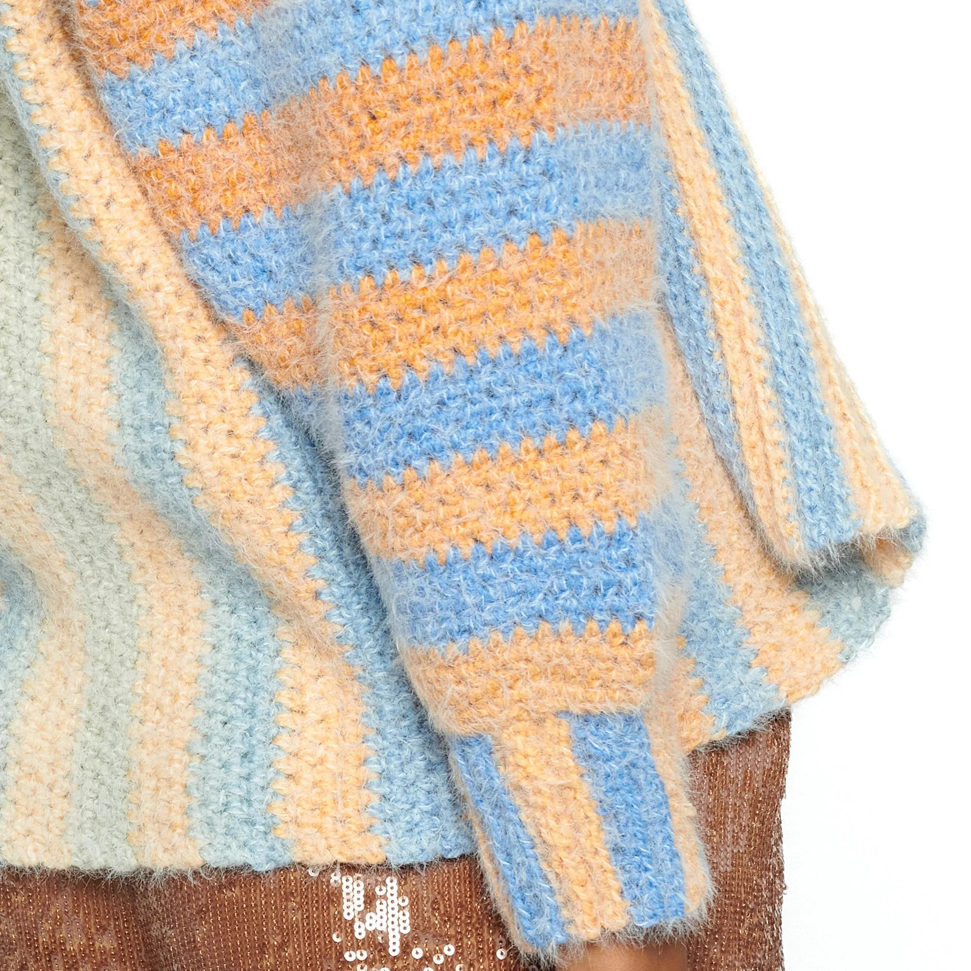 Caron Vertical Stripes Crochet Cardigan