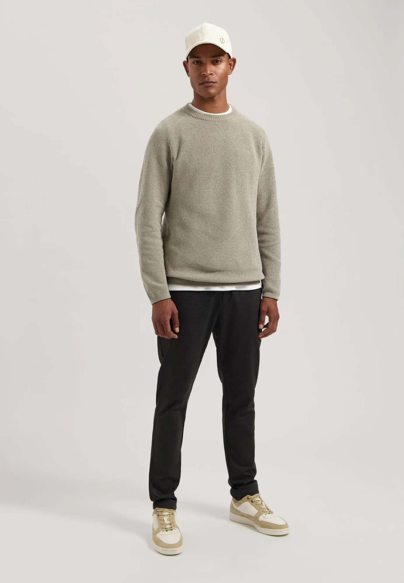 Chenille Knit Sweater in Elephant
