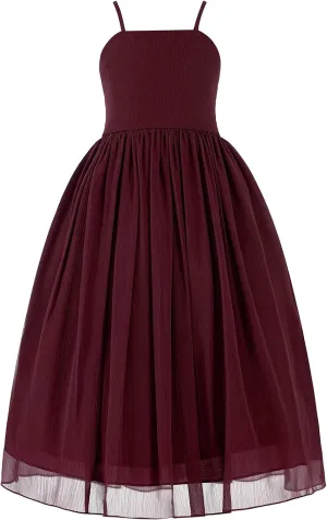 Criss Cross Chiffon Formal Flower Girl Dresses Junior Bridesmaid Dress Reception Dress