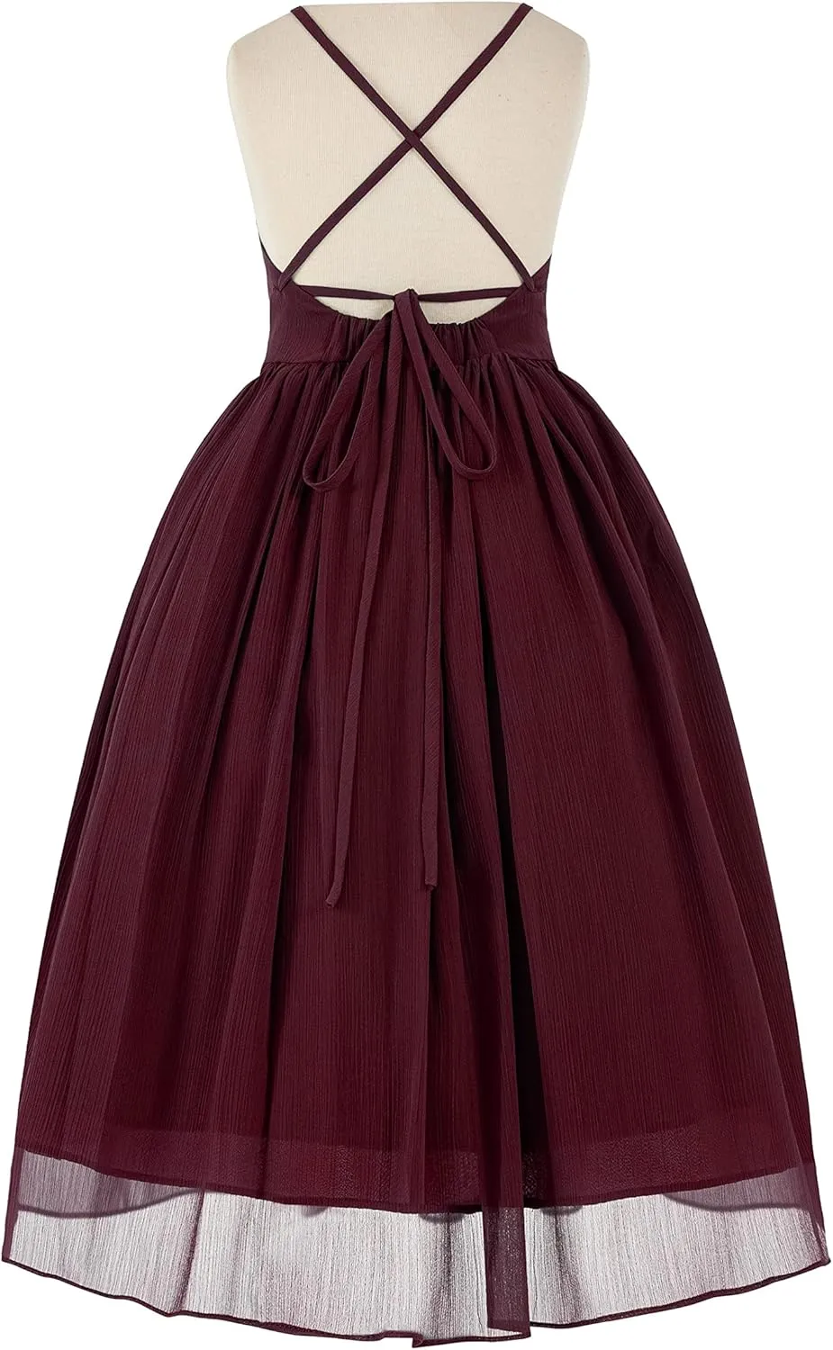 Criss Cross Chiffon Formal Flower Girl Dresses Junior Bridesmaid Dress Reception Dress