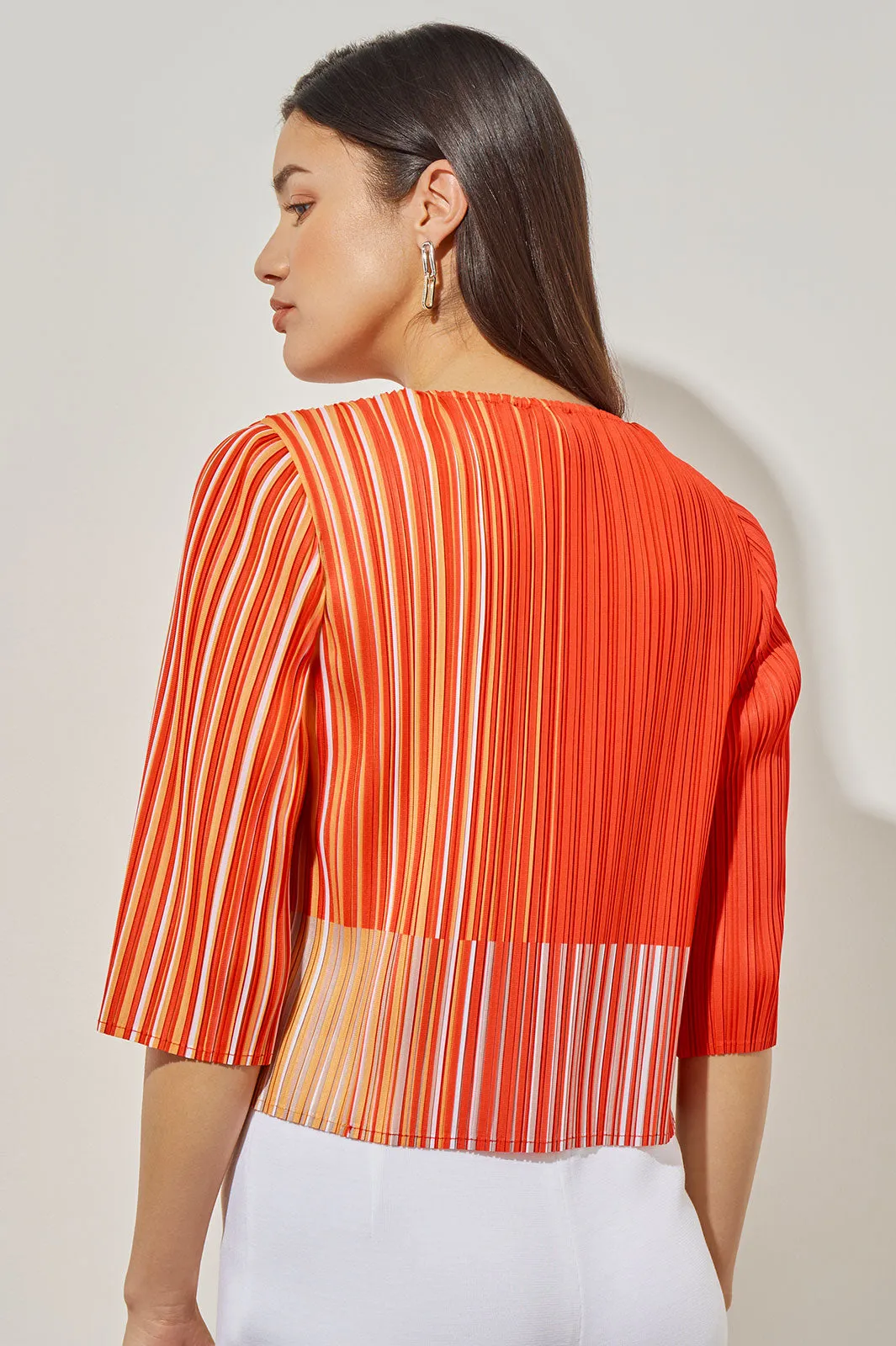 Cropped Blouse - Fine Pleat Crepe de Chine