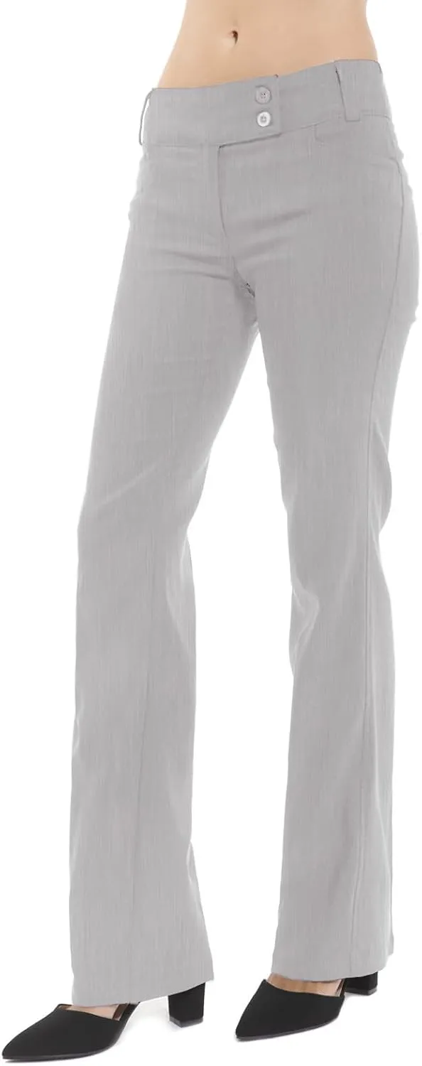 Design by Olivia Women's Relaxed Boot-Cut Office Pants Trousers Slacks