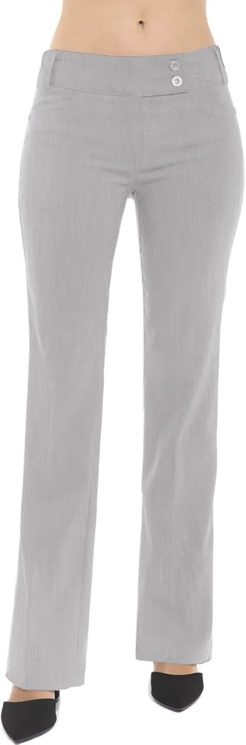 Design by Olivia Women's Relaxed Boot-Cut Office Pants Trousers Slacks