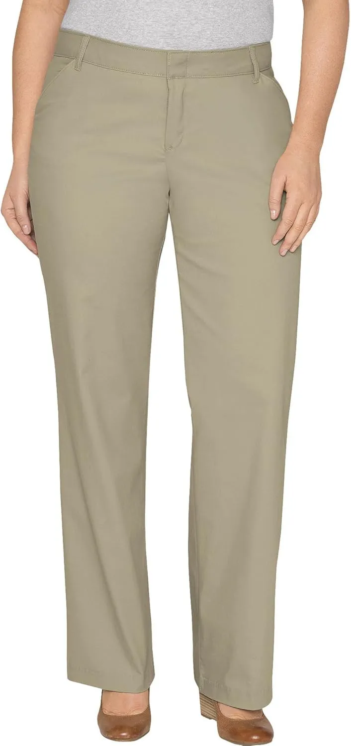 Dickies Women's Plus-Size Relaxed Straight Stretch Twill Pant