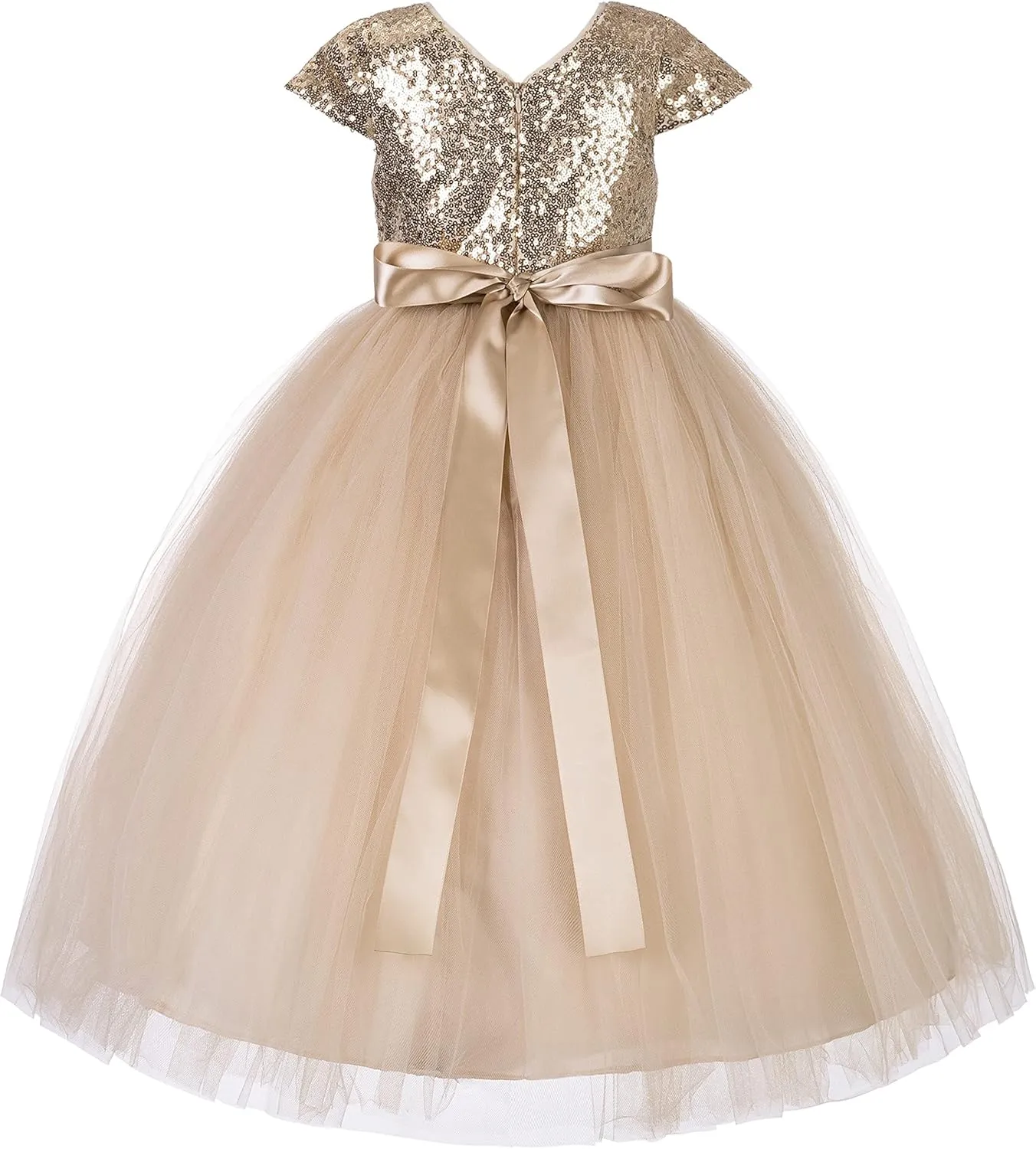 ekidsbridal Cap Sleeves Sequin Flower Girl Dress Photoshoot Dresses for Toddler Girl 211