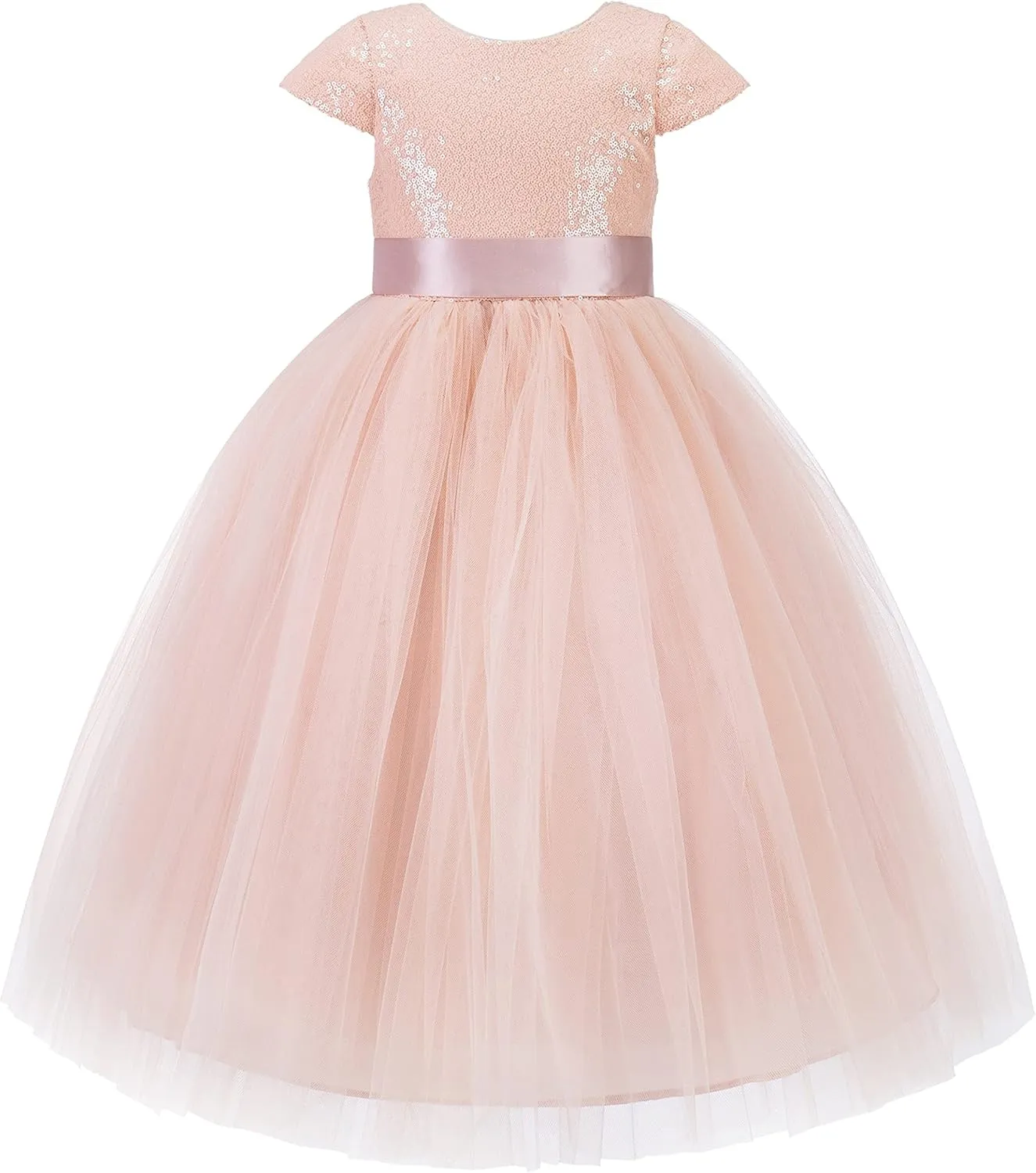 ekidsbridal Cap Sleeves Sequin Flower Girl Dress Photoshoot Dresses for Toddler Girl 211