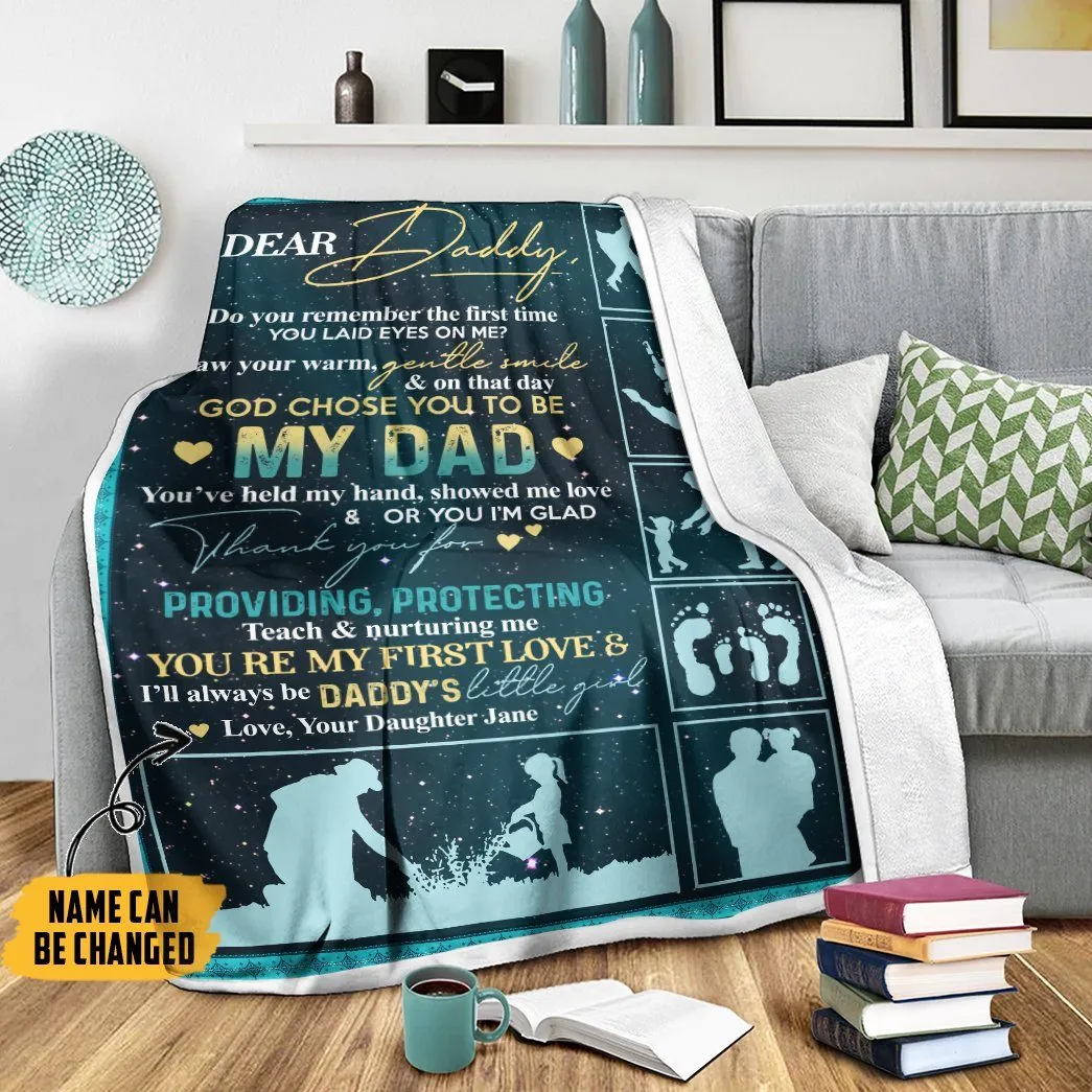 Gearhuman 3D Dear Daddy Happy Fathers Day Custom Name Blanket