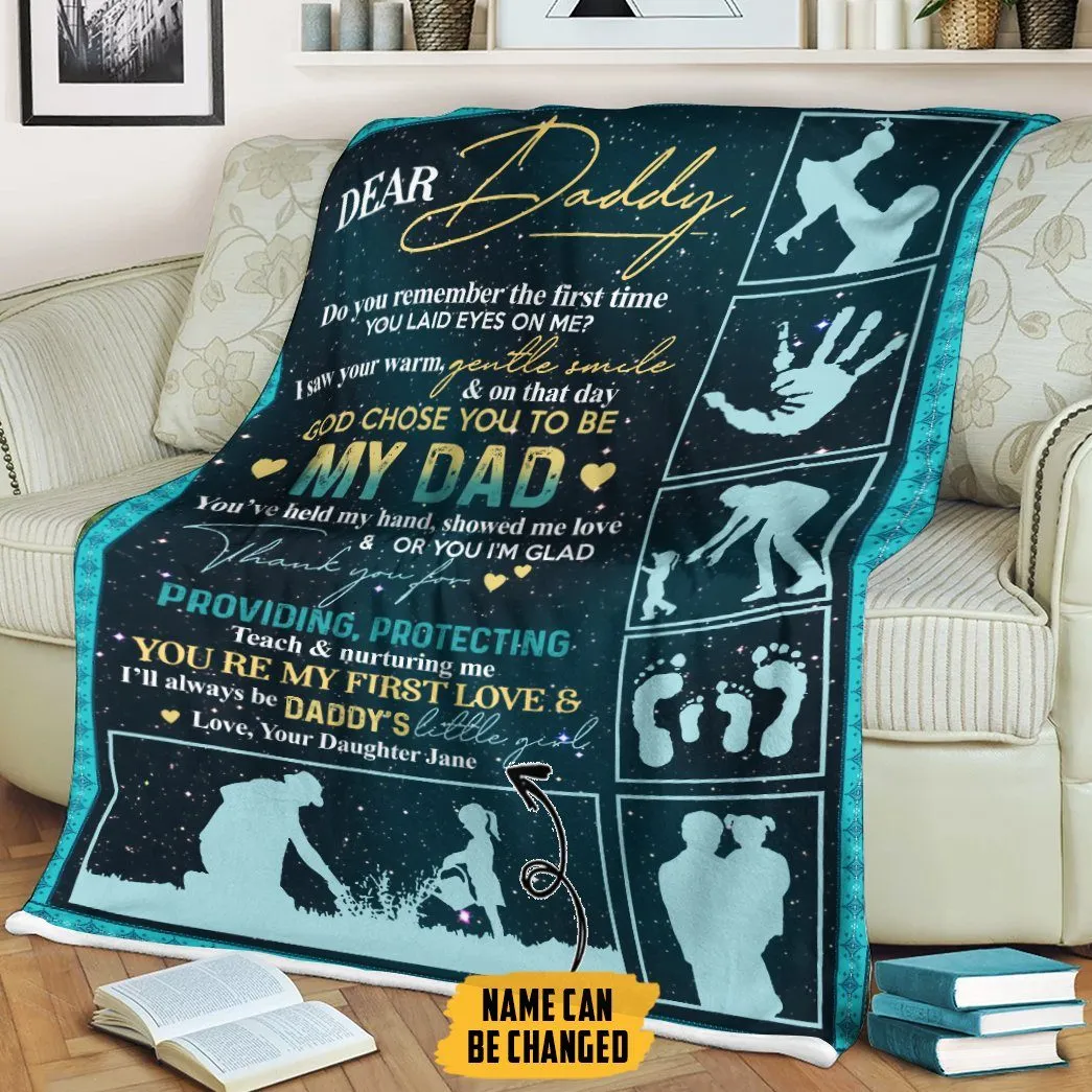 Gearhuman 3D Dear Daddy Happy Fathers Day Custom Name Blanket