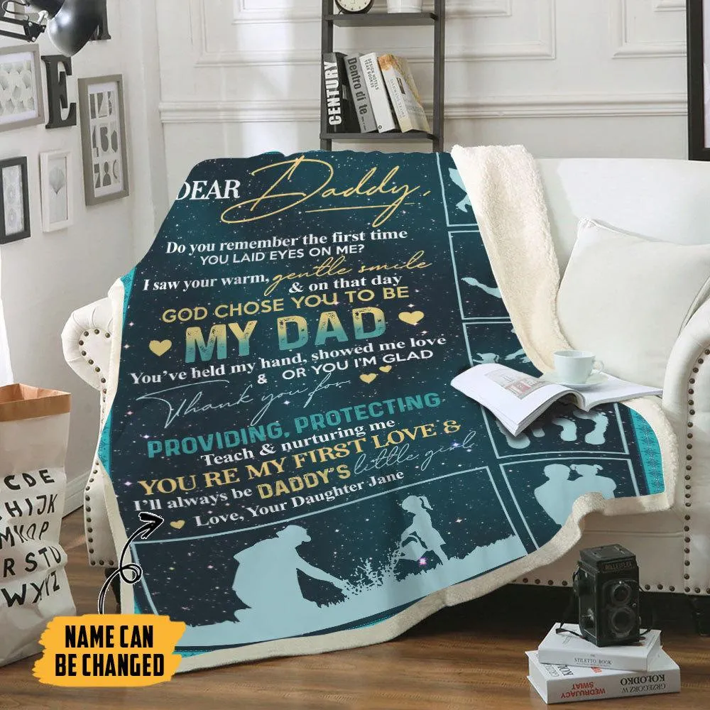 Gearhuman 3D Dear Daddy Happy Fathers Day Custom Name Blanket