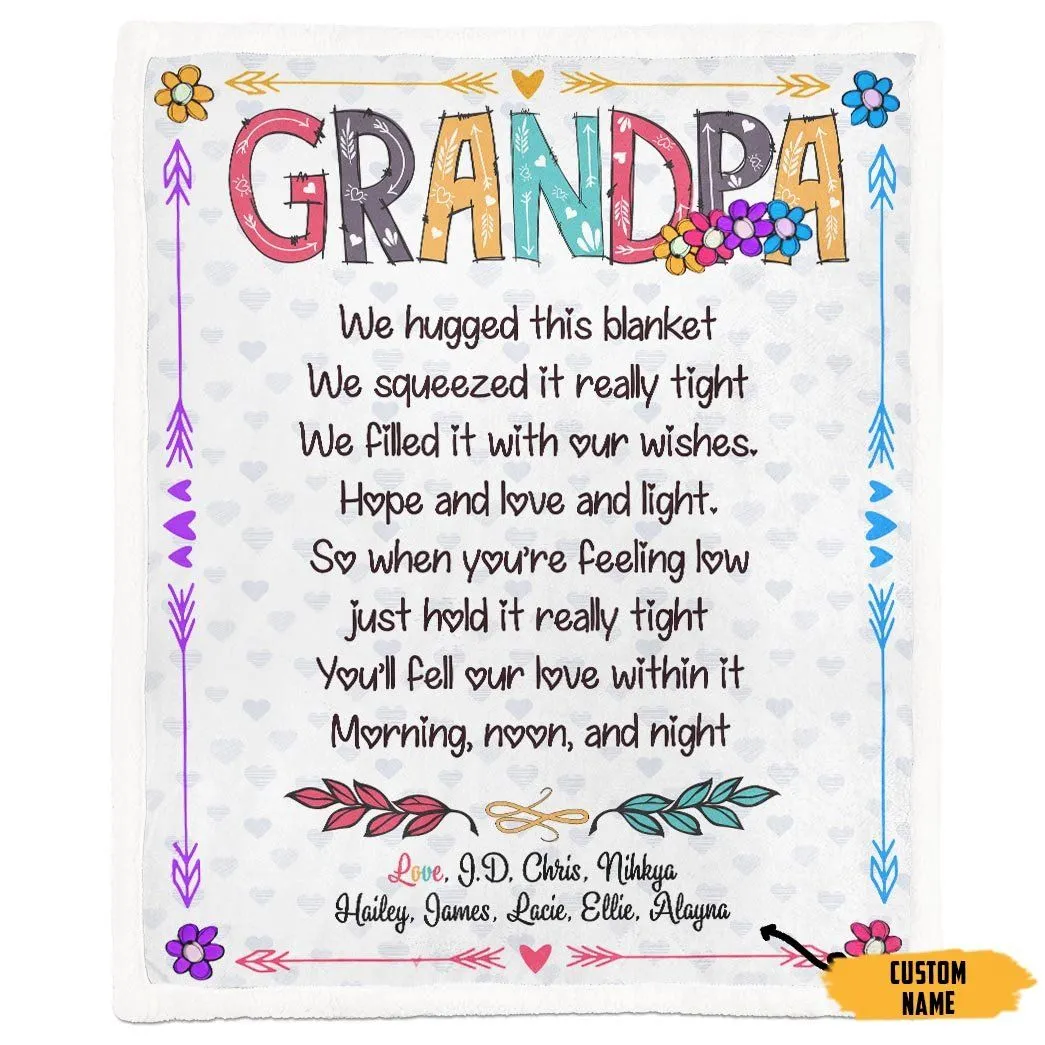 Gearhuman 3D Love Grandpa Fathers Day Gift Custom Name Blanket