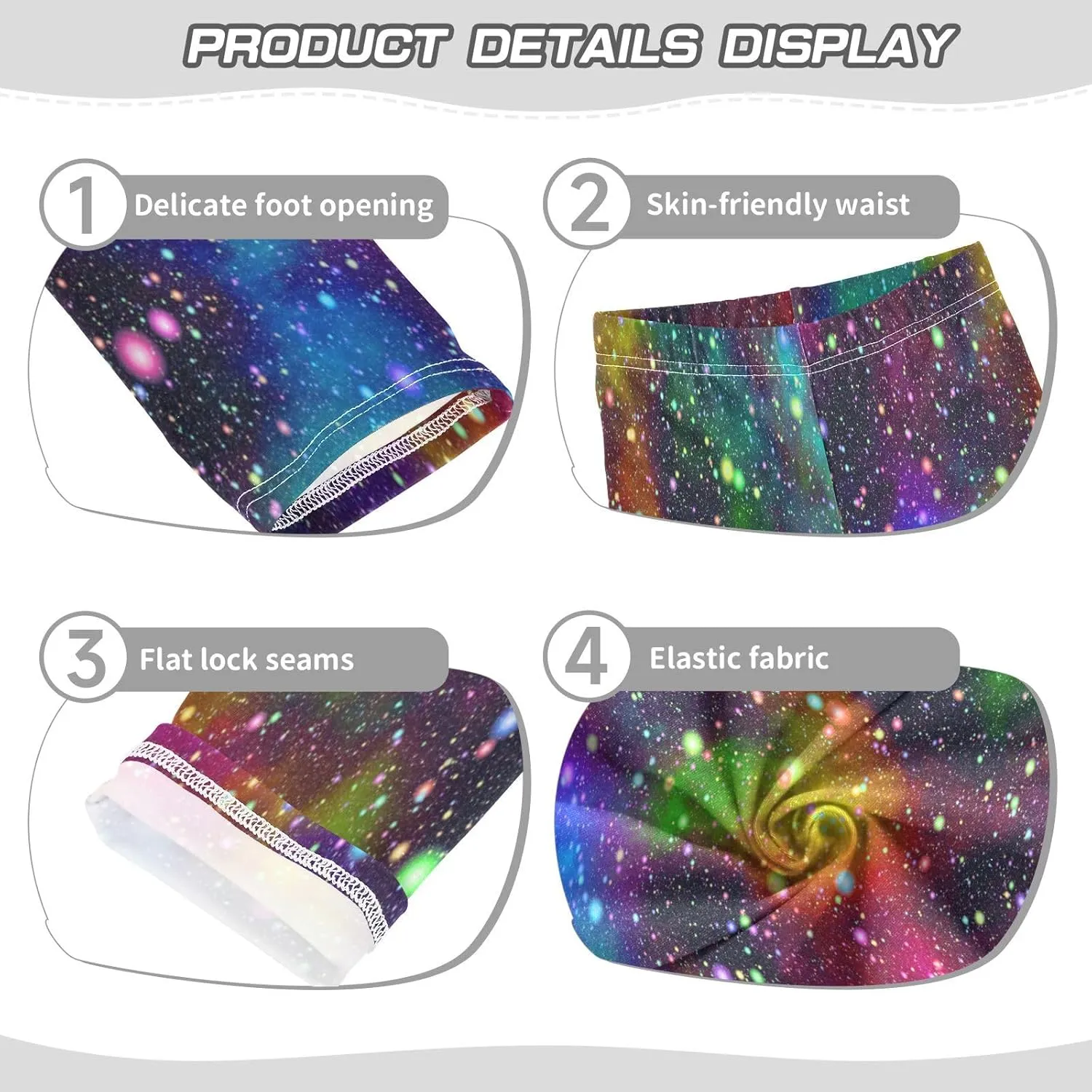 Girls' Leggings Bright Space Sparkling Galaxy Toddler Kids Stretch Yoga Pants Tights Dance Athletic Long Pants 4T