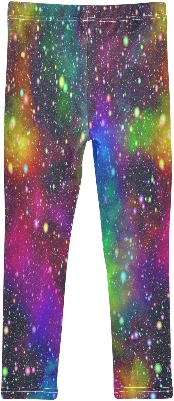 Girls' Leggings Bright Space Sparkling Galaxy Toddler Kids Stretch Yoga Pants Tights Dance Athletic Long Pants 4T