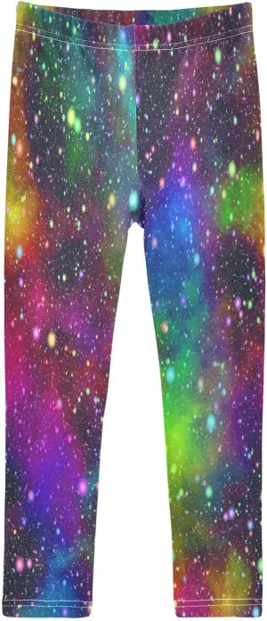 Girls' Leggings Bright Space Sparkling Galaxy Toddler Kids Stretch Yoga Pants Tights Dance Athletic Long Pants 4T