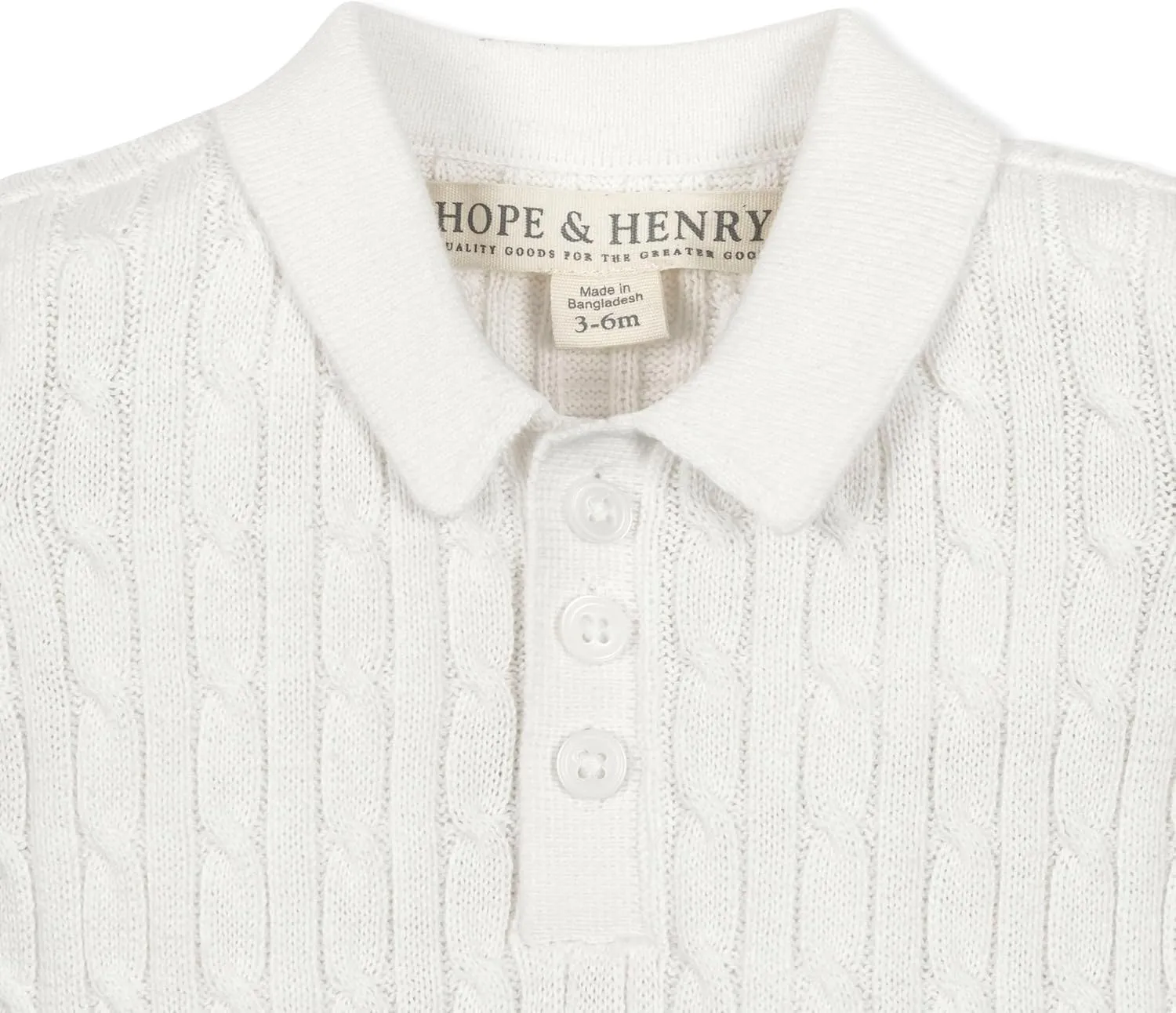 Hope & Henry Baby 4 Piece Shortie Cable Knit Romper Gift Set with Box