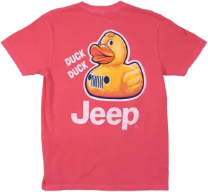 Jeep Pink Duck Short Sleeve T-Shirt | Rubber Duck Design Lovers | 100% Ringspun Cotton, Watermelon