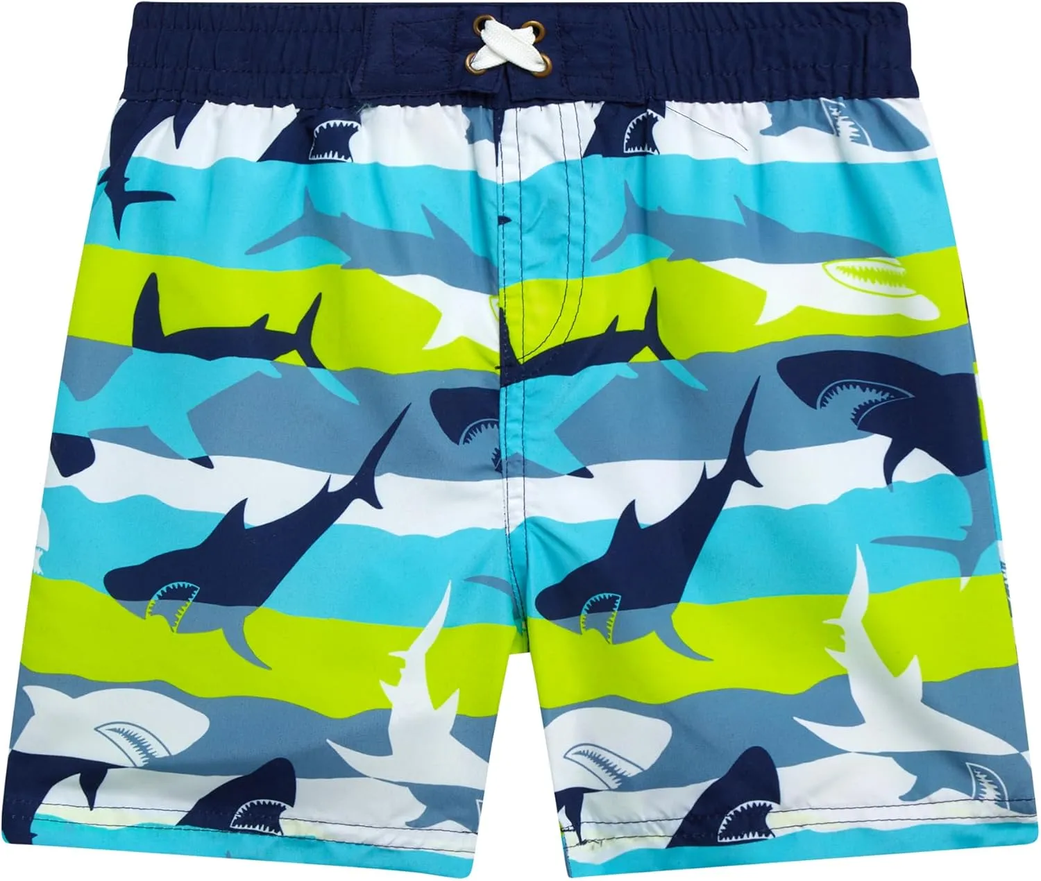 Little Boys Rash Guard Swim Set - 4-Piece Swim Shirt and Bathing Suit Trunks Set (2T-7)