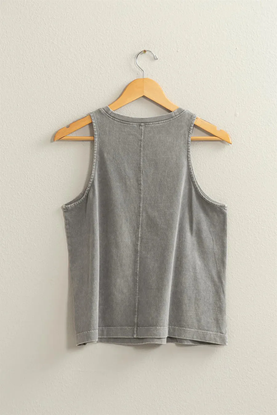 Mineral Washed Sleeveless Top