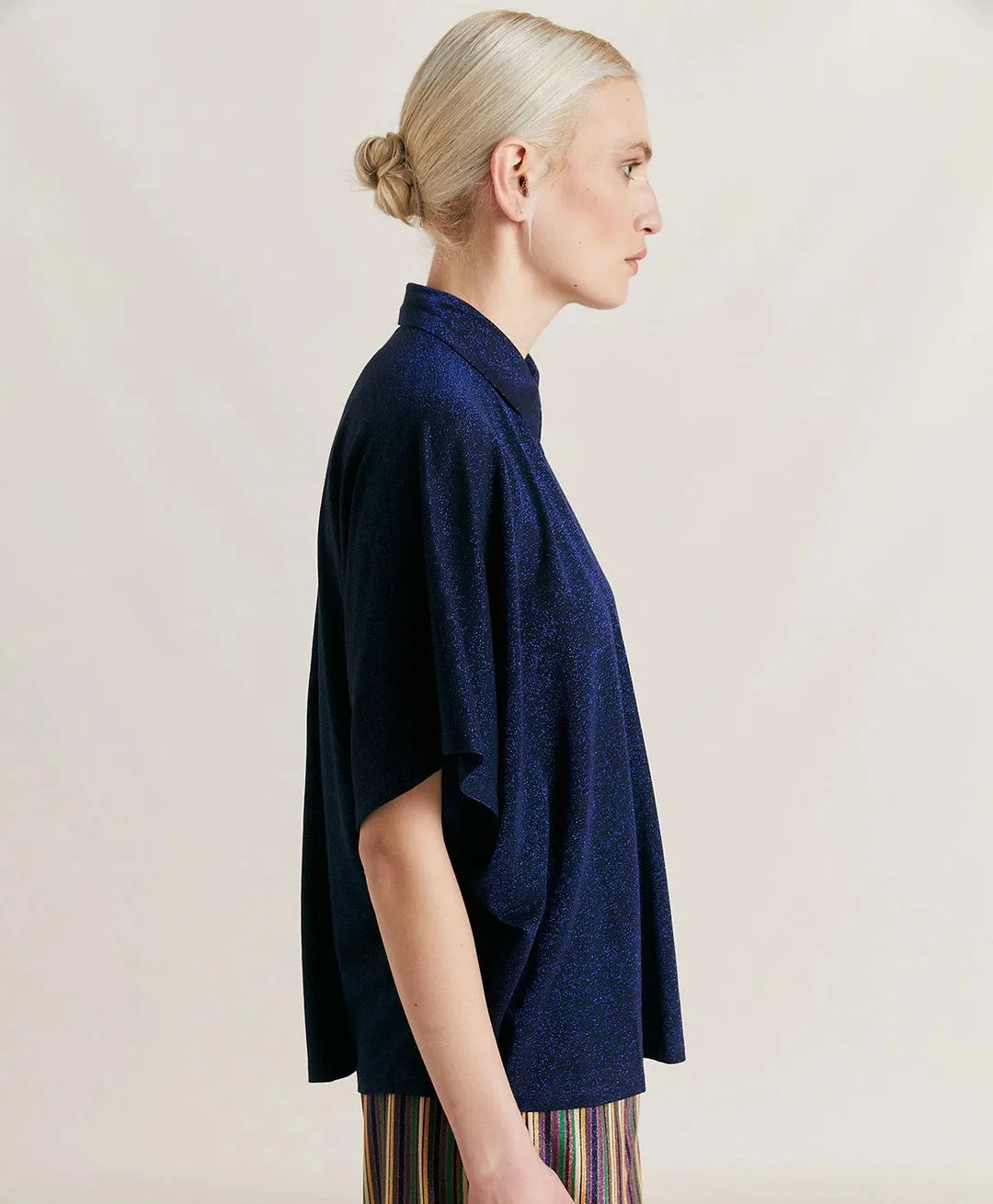 MOMONI - BROOKLYN LUREX JERSEY BLOUSE