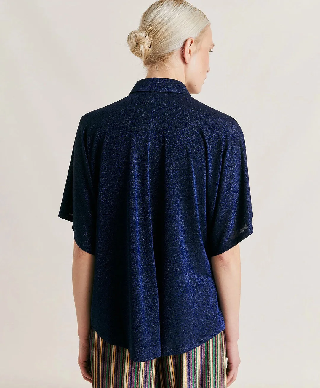 MOMONI - BROOKLYN LUREX JERSEY BLOUSE