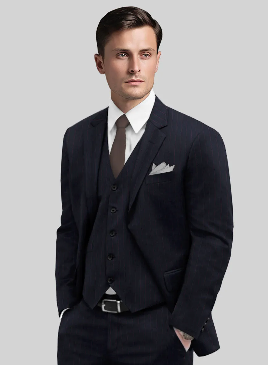 Navy Old World Stripe Wool Jacket