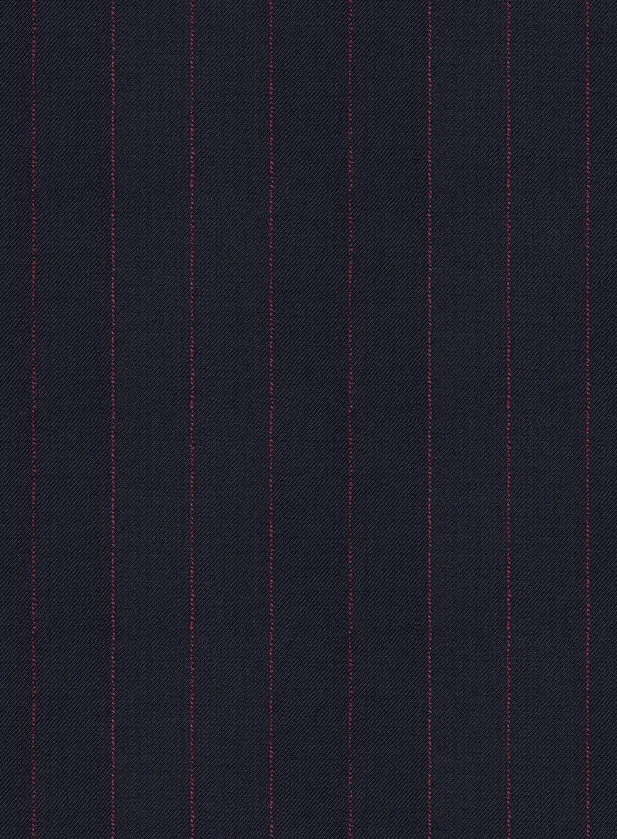 Navy Old World Stripe Wool Jacket