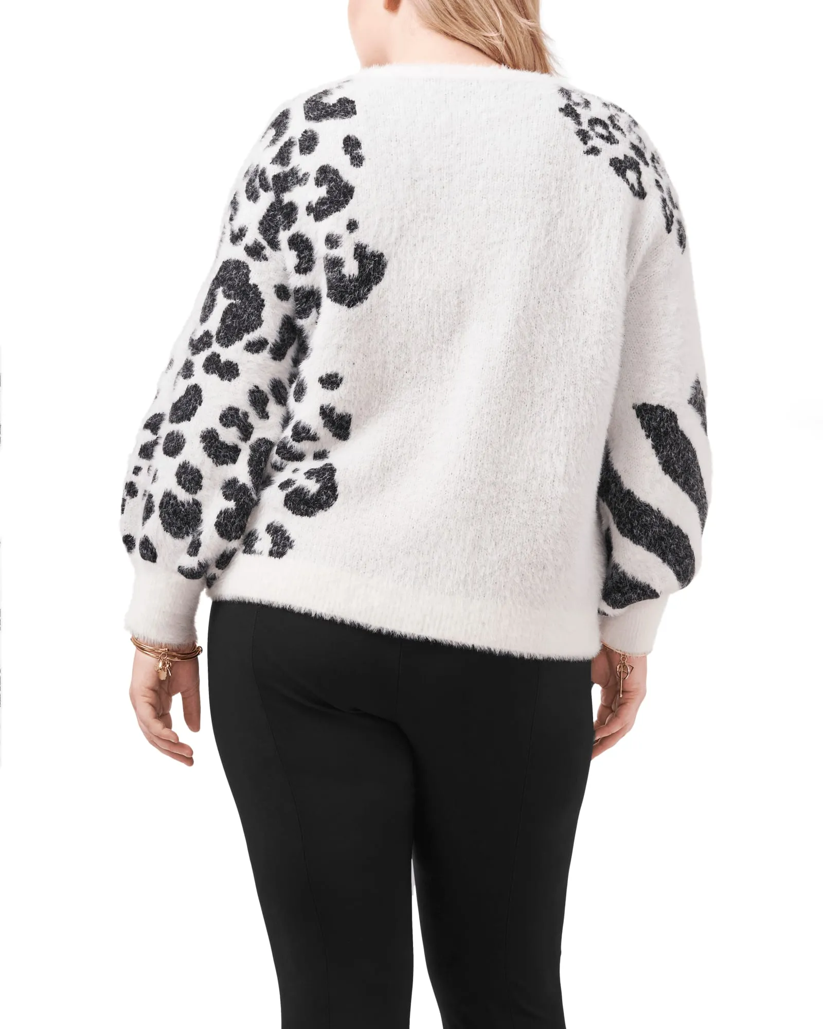 Nora Animal Print Sweater | ANTIQ WHITE