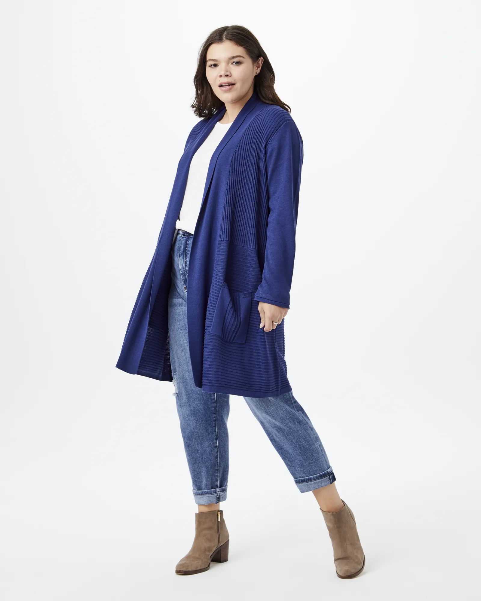 Paola Front-Pocket Cardigan | Navy