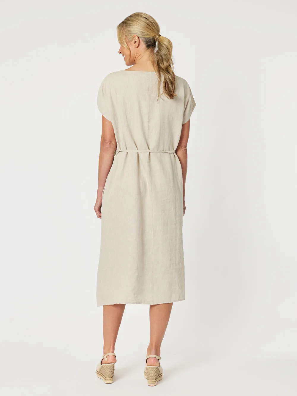 Patio Stripe Dress - Natural