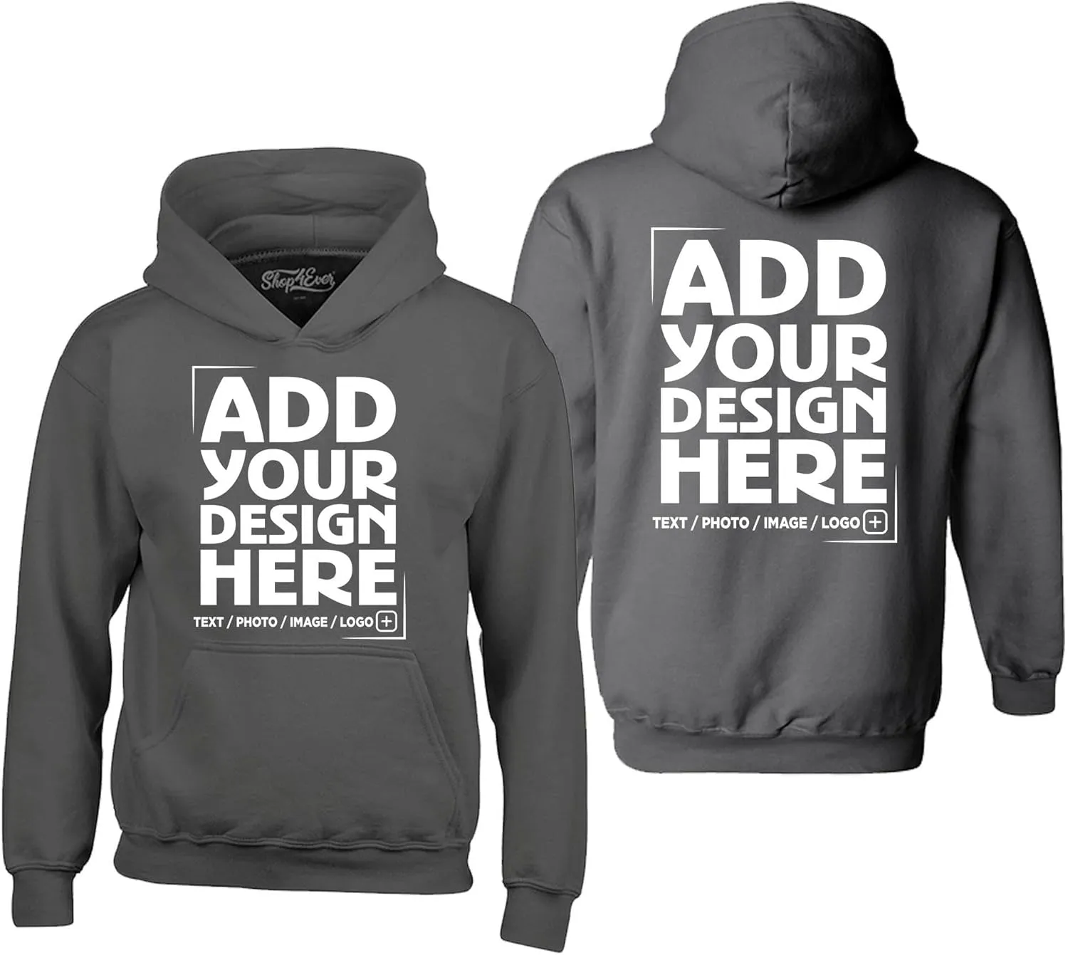 shop4ever Personalized Custom Design Your Own Front Back Hoodie Sweatshirt Customizable Sweatshirts