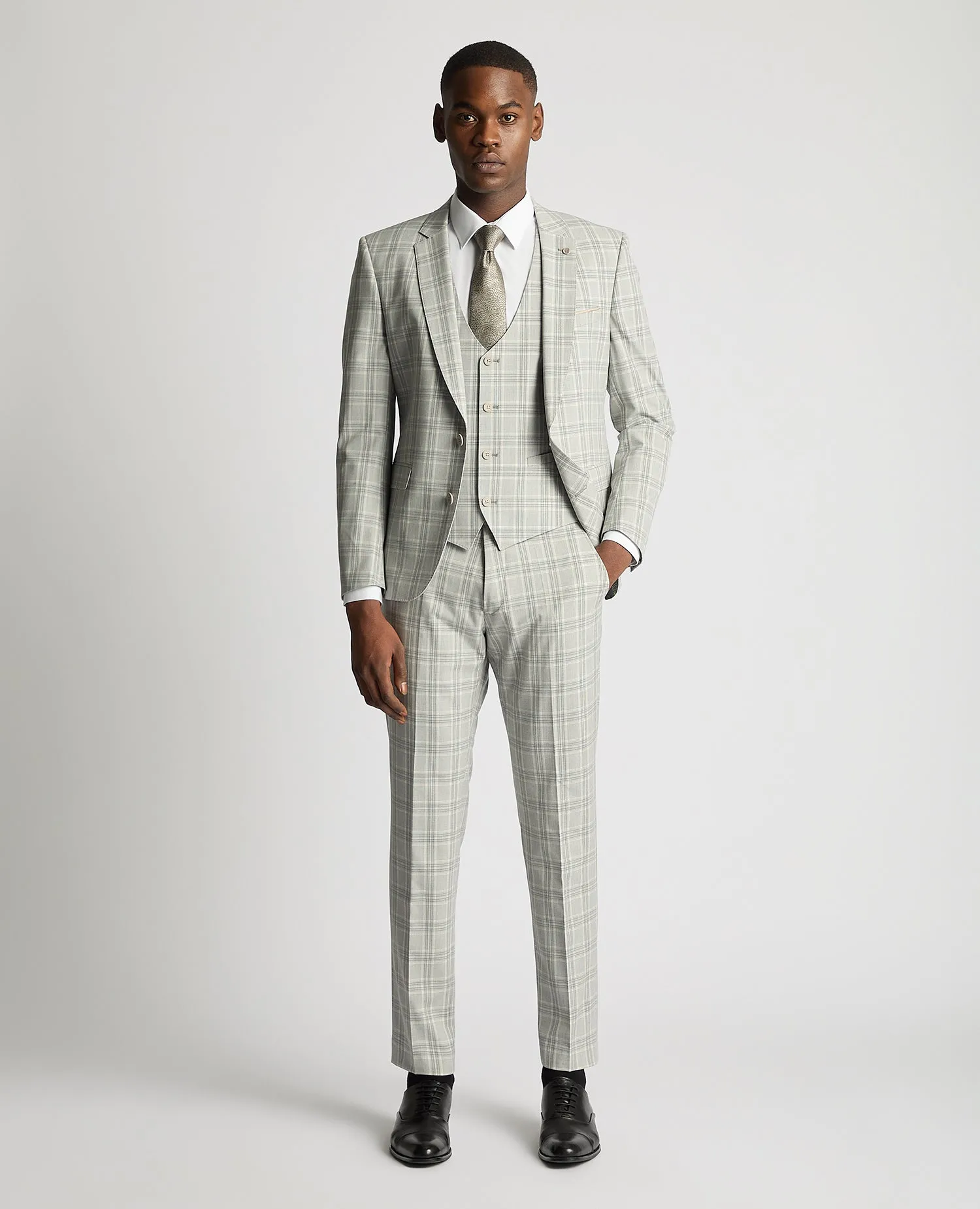 Slim Fit Checked Waistcoat