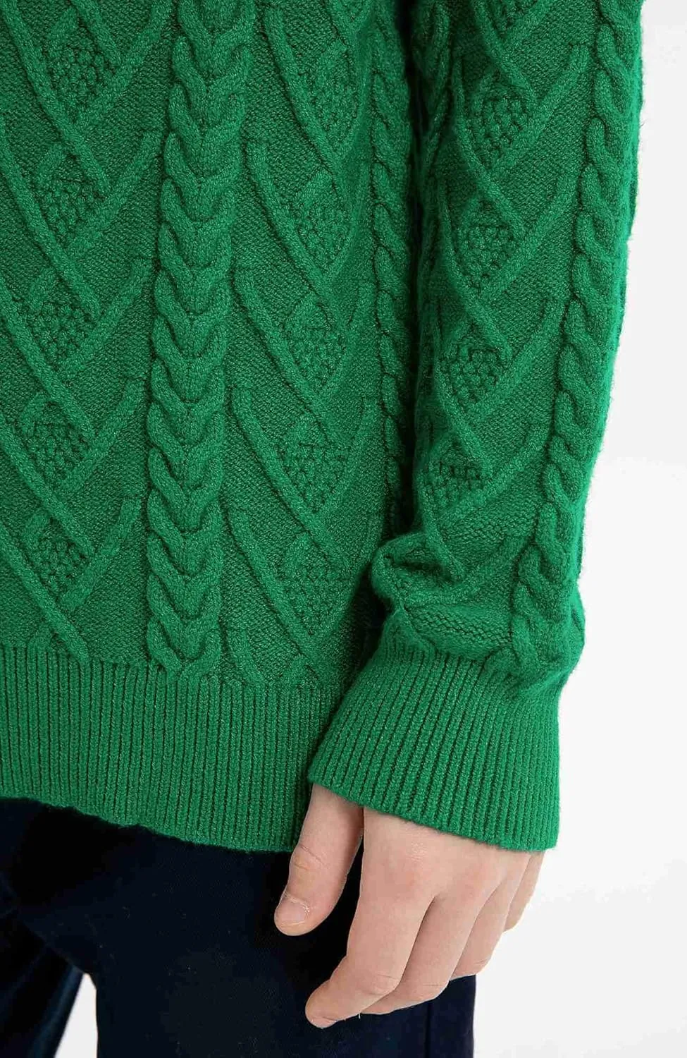SMILING PINKER Boys Christmas Sweater Cable Knit Half Zip Mock Neck Snowflake Pullover