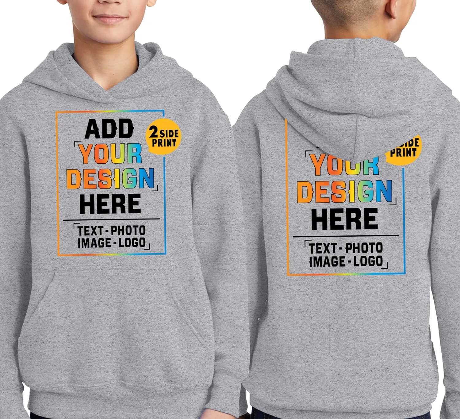 TEEAMORE Custom Hoodies for Youth Design Your Own Personalized Youth Hoodie