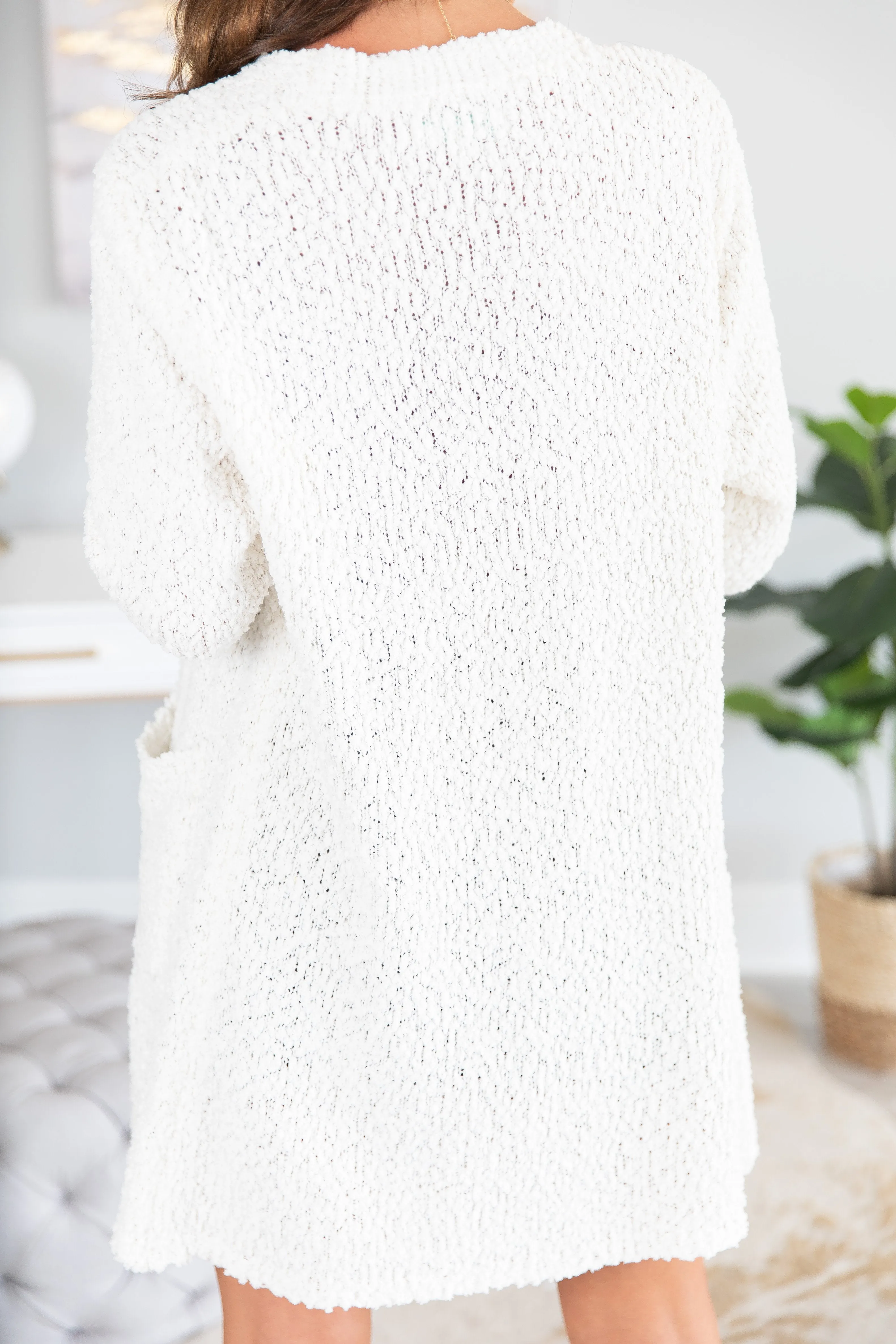 Tell Somebody White Popcorn Cardigan
