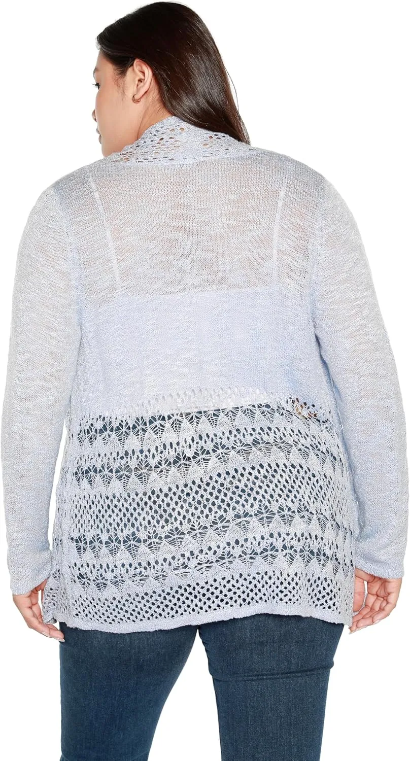 Womens Fashion Crochet Cardigan Long Sleeve Knit Cardigan Sweater