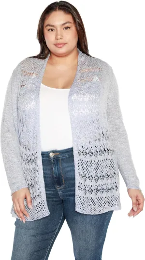 Womens Fashion Crochet Cardigan Long Sleeve Knit Cardigan Sweater