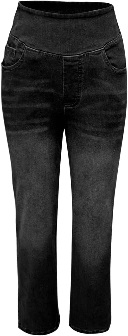 Womens Sweatpant Jeans Sweatpants That Look Like Jeans High Waisted Stretchy Pull On Wide Leg Denim Pants with Pocket