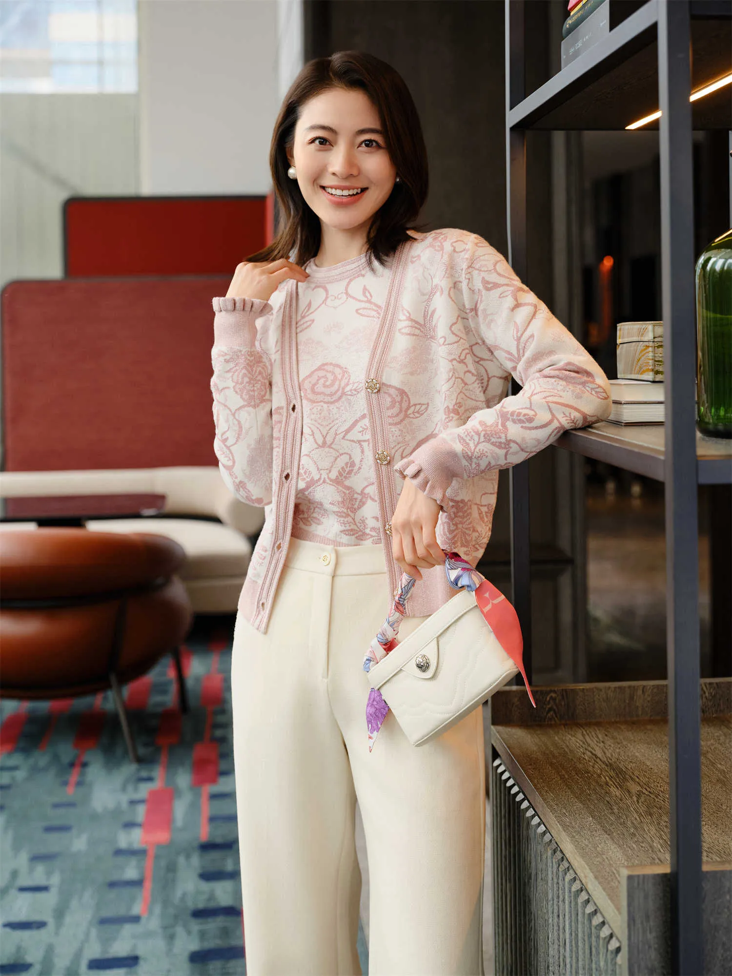 YAYING Silk and Wool Knit Cardigan